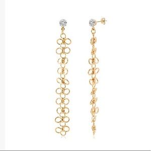 Gold Floral Drop Earrings